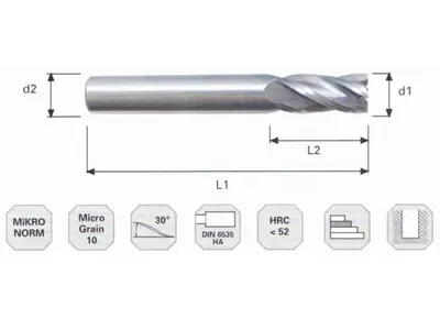 Mikro Sert Metal Msf-010402 Karbür Düz Freze Bıçağı