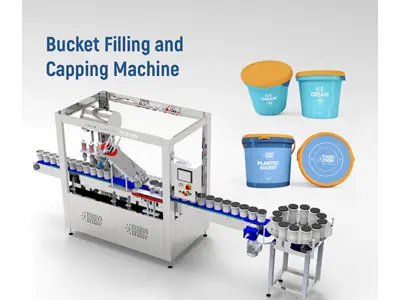 5-20 Litre (2000 Adet / Saat) Kova Dolum Ve Kapama Makinası 5-20 Litre (2000 Adet / Saat) Kova Dolum Ve Kapama Makinası