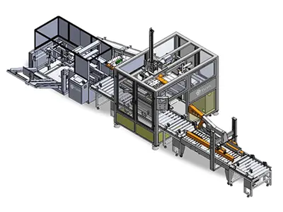 6-8 Koli / Dakika Tek Kat Tek Kafa Robotlu Koli Kutu Dolum Hattı