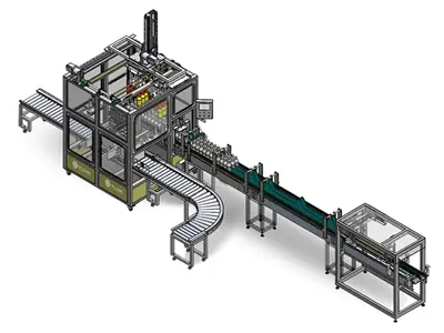 12-16 Koli / Dakika Çift Kafalı Robot Koli Dolum Hattı