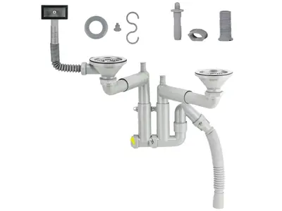 304 Quality Stainless Telescopic System, Strainer with Delrin Screw Set / Sink Siphon 304 Quality Stainless Telescopic System, Strainer with Delrin Screw Set / Sink Siphon