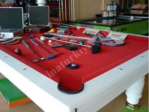Amerikan Bilardo Masası Beyaz Lake Boyalı