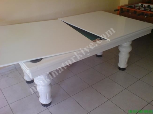 Klasik Model Amerikan Bilardo& Yemek Masası Beyaz
