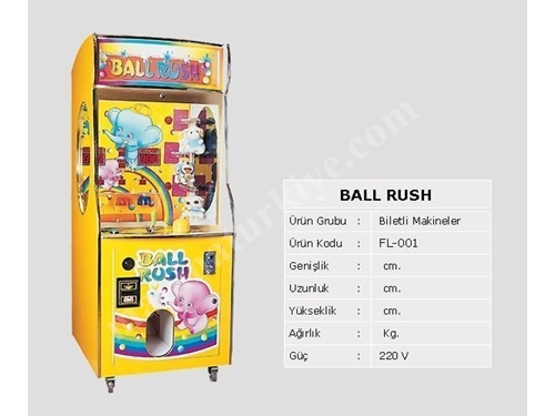 Ball Rush Biletli Oyun Makinesi / Tekno-Set Fl 001