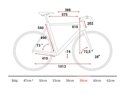 Yol Yarış Bisikleti (Siyah, Kırmızı) 58Cm - Cube ATTAIN - 2