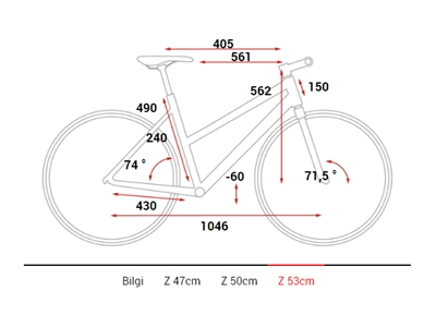 Yol ve Trekking Bisikleti (İridyum, Kırmızı) Z 53 Cm - Cube TRAVEL Sport - 2