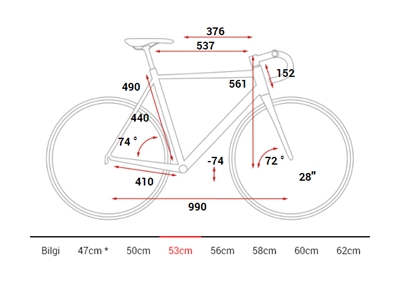 Yol Yarış Bisikleti (Siyah, Kırmızı) 53 Cm - Cube ATTAIN - 2