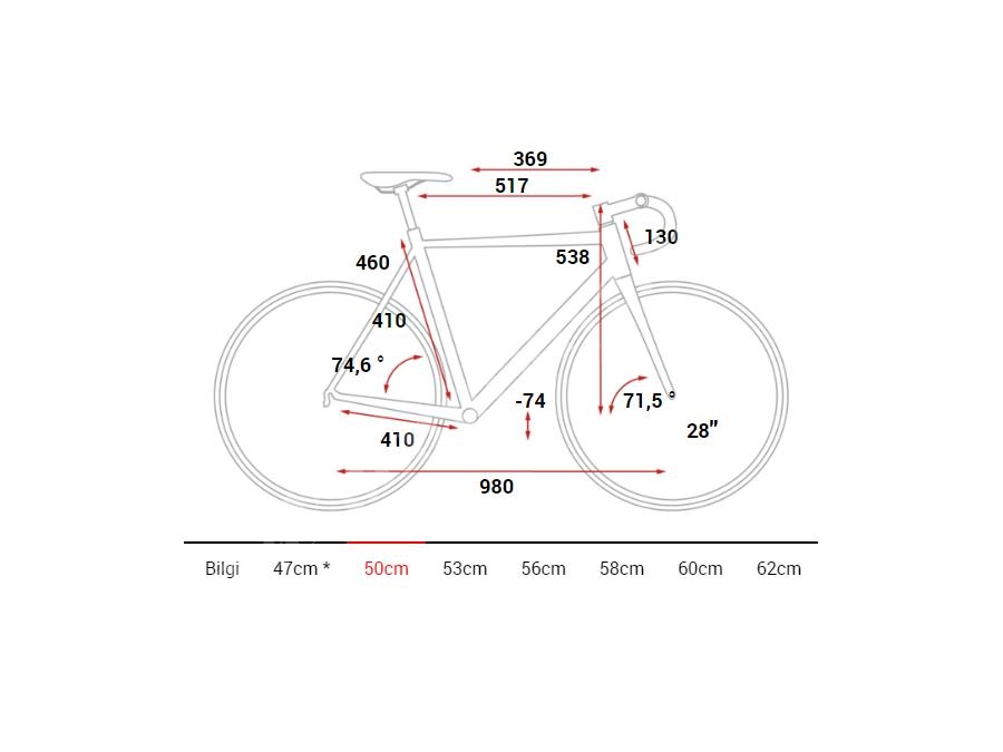 Yol Yarış Bisikleti (Siyah, Kırmızı) 50 Cm - Cube ATTAIN