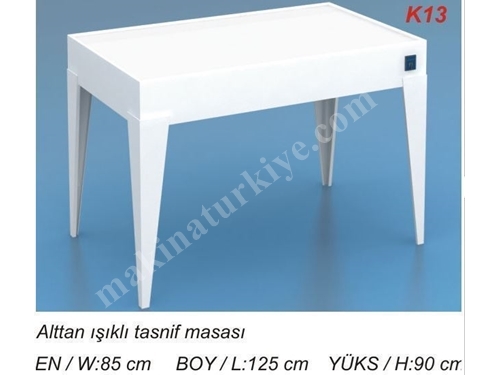 K13 Kardeşler Alttan Işıklı Tasnif Masası 