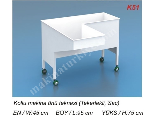 Tekerlekli Kollu Makina Önü Teknesi