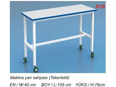 Tekerlekli Dikiş Makina Yan Sehpası