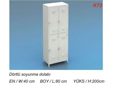 K72 Kardeşler  Dörtlü Soyunma Dolabı 