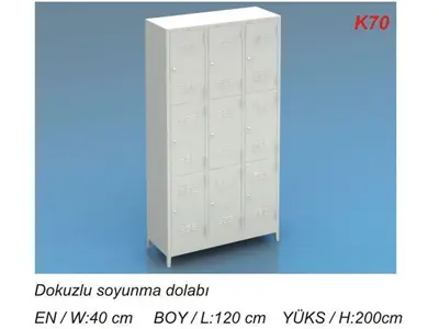 K70 Kardeşler Dokuzlu Soyunma Dolabı 