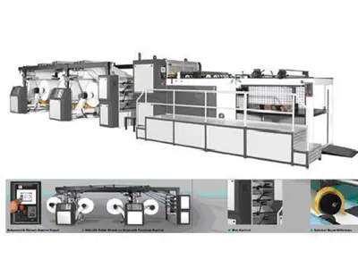 4-Spulen Papier- und Kartonschneidemaschine 1030 mm / Vatan Maschinen Fct 1050/4