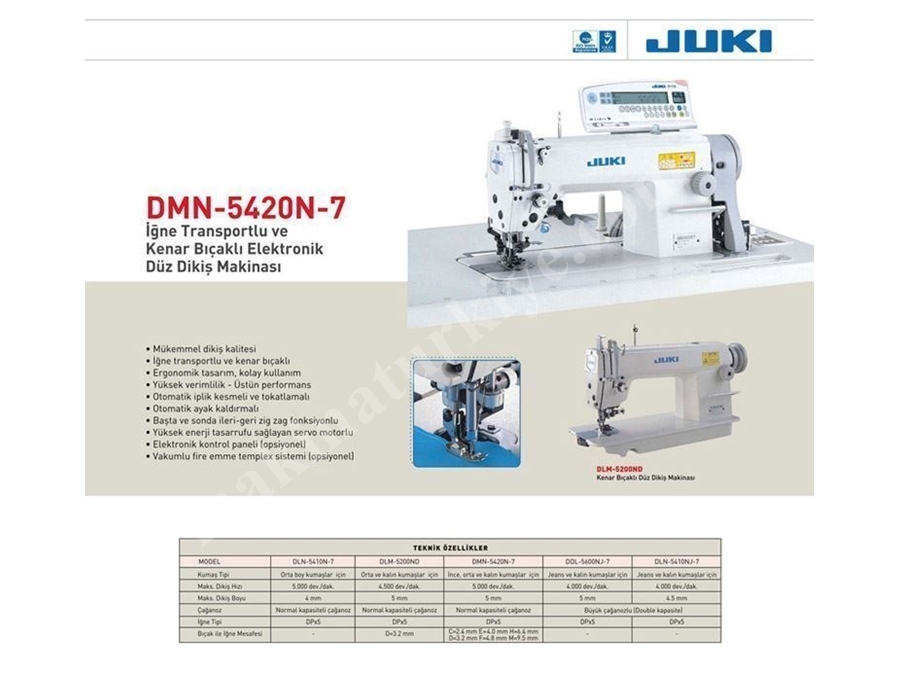 İğne Transportlu Elektronik Düz Dikiş Makinesi / Juki Dmn-5420n-7