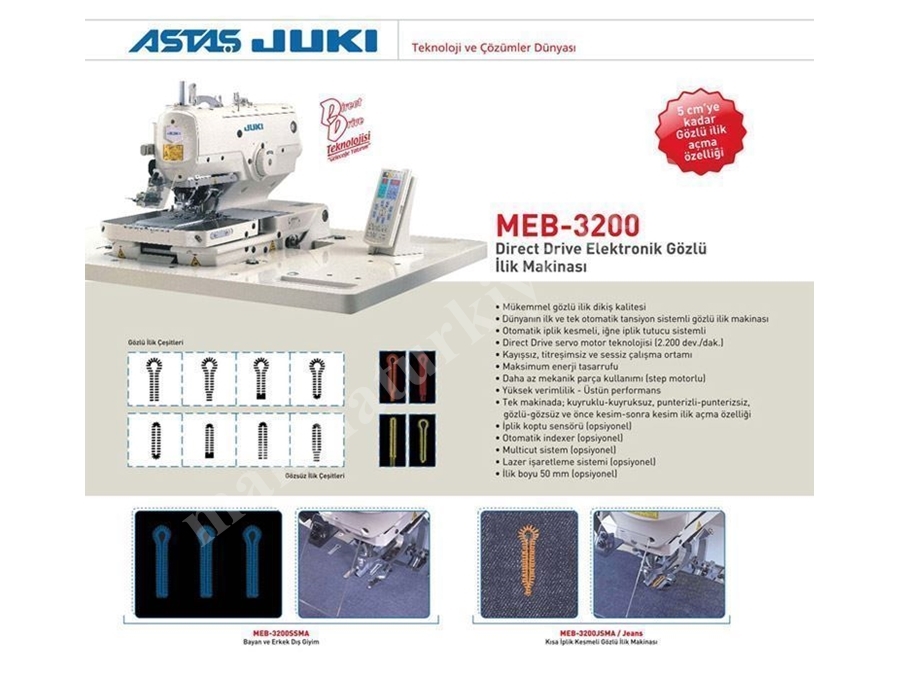 Direct Drive Elektronik Gözlü İlik Makinesi / Juki Meb-3200