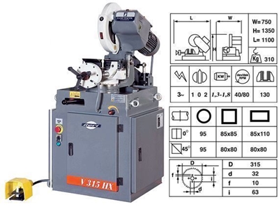 Yarı Otomatik Daire Testere Makinesi / İleri Teknik V 315hx - 1