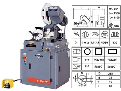 İleri Teknik V 350 Hx Yarı Otomatik Daire Testere Makinesi - 1