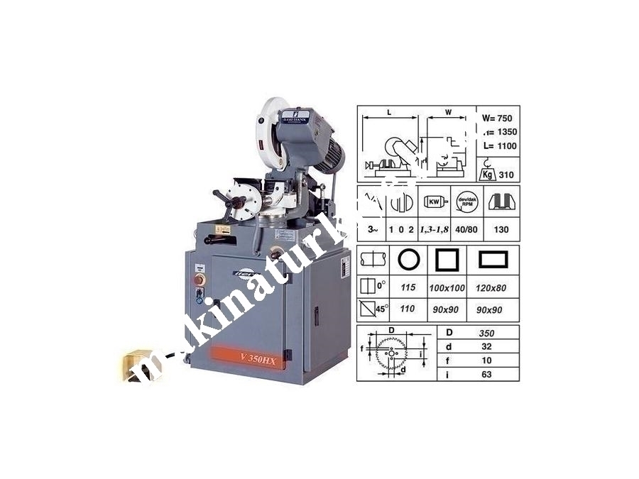 İleri Teknik V 350 Hx Yarı Otomatik Daire Testere Makinesi