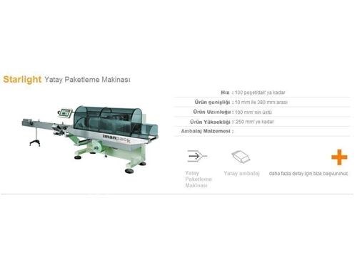 Elektrot Yatay Flowpack Paketleme Makinası 100 poşet/dk