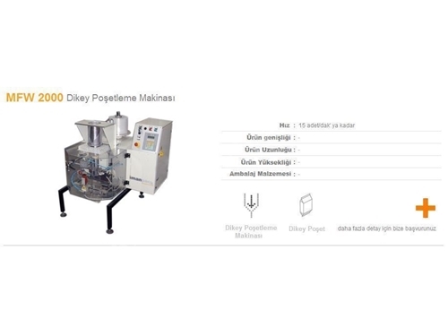 Dikey Poşetleme Makinası 15 Paket/Dak