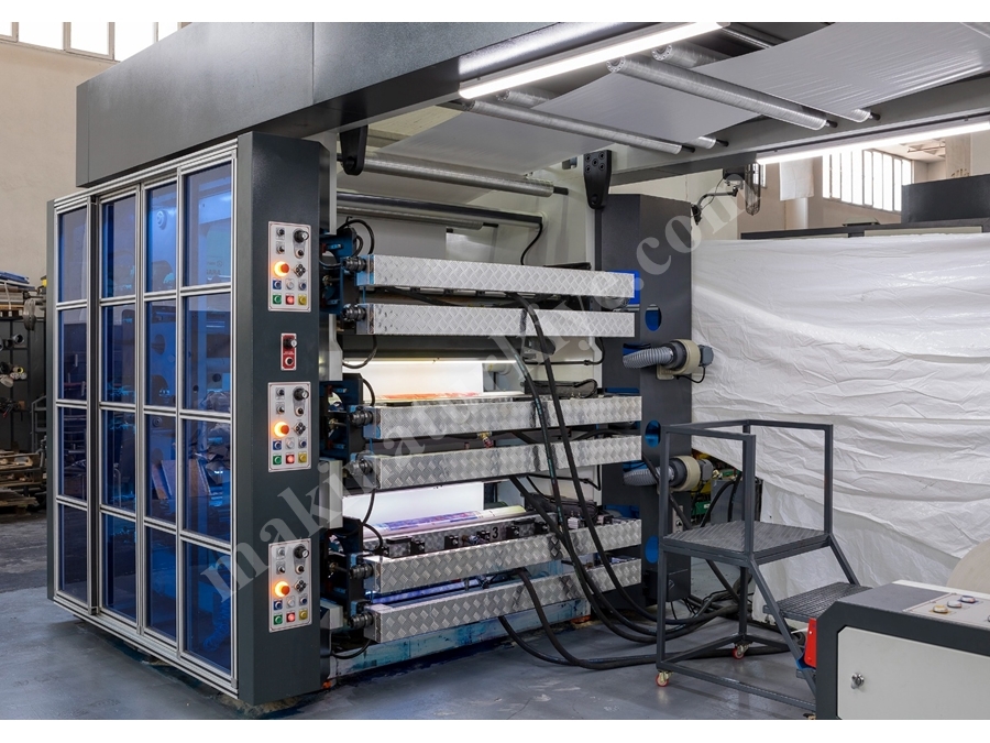 6 Renk 130 Cm Stack Tip Flexo Baskı Makinası