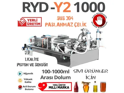 Machine de remplissage semi-automatique à double buse pour liquides de 100 à 1000 ml