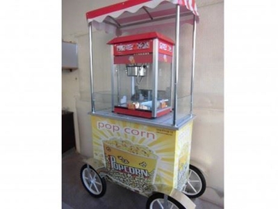 Arabalı Patlamış Mısır Pop Corn Makinası