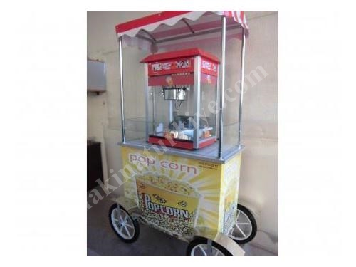 Arabalı Patlamış Mısır Pop Corn Makinası