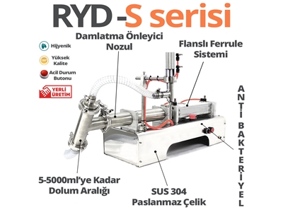 10-30 Dolum/Dakika Tek Nozullu Yarı Otomatik Sıvı Dolum Makinası	 - 1