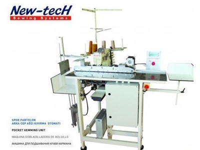 4500 Adet / 8 Saat Spor Pantolon Arka Cep Ağzı Kıvırma Makinası 