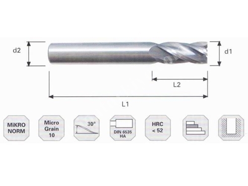 Micro Hard Metal Msf-010402 Carbide Flat Milling Cutter