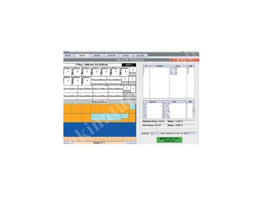Bilgisayar Kontrollü Panel Ebatlama Makinası 4300 X 4300 Mm