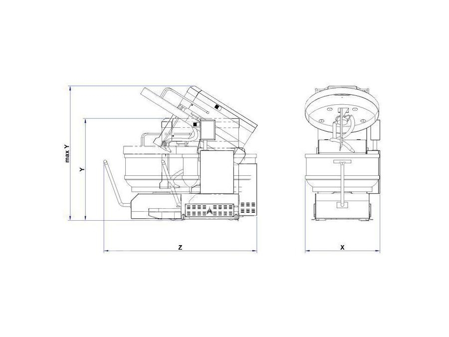150 Kg Mobil Kazanlı Otomatik Spiral Yoğurma Mikseri