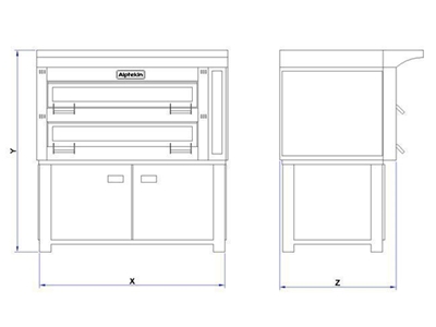 4 M² 4 Katlı Elektrikli Taş Tabanlı Ekmek Fırını (1850 X 1620 X 360 Mm) - 1