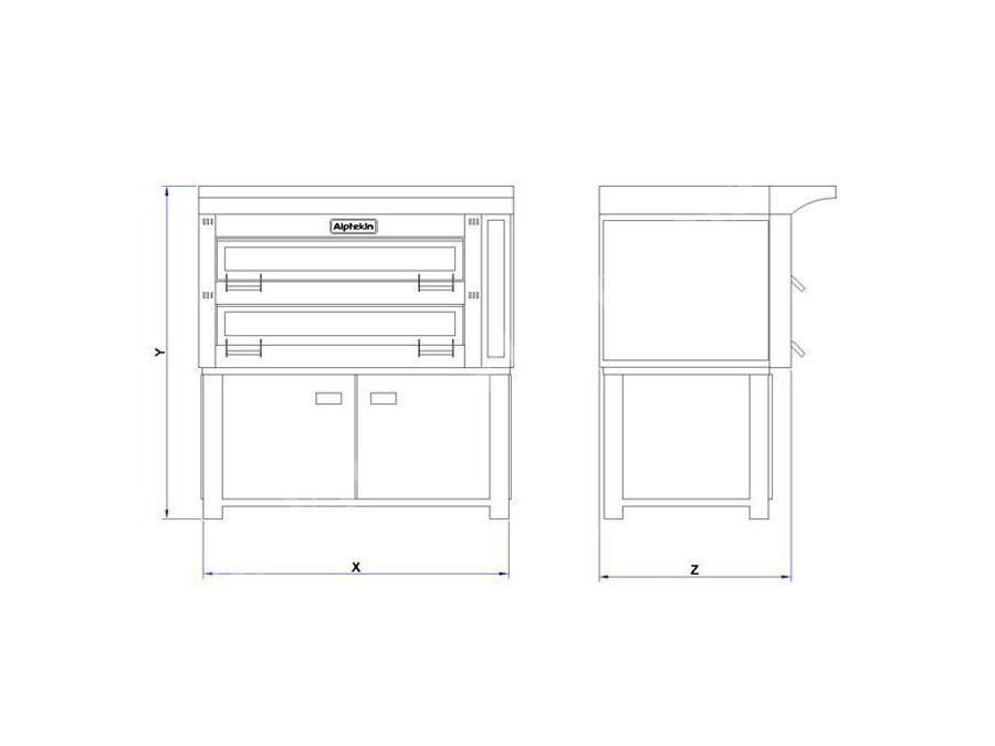 4 M² 4 Katlı Elektrikli Taş Tabanlı Ekmek Fırını (1850 X 1620 X 360 Mm)