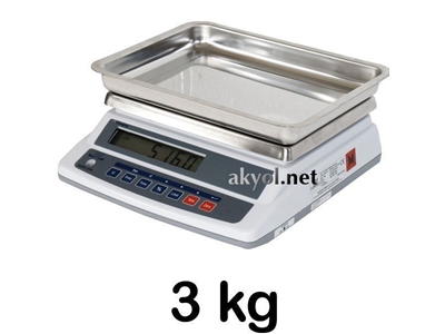 3 Kg Çukur Kefeli Hassas Dijital Terazisi