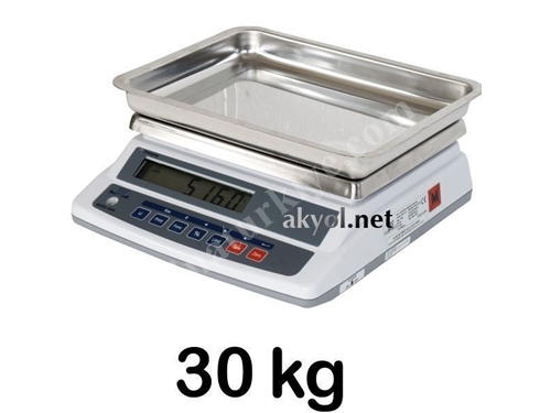 30 Kg Çukur Kefeli Hassas Dijital Terazisi