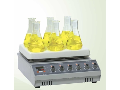 300X210 Isıtıcılı Çok Noktalı Manyetik Karıştırıcı Laboratuvar Cihazı - 1