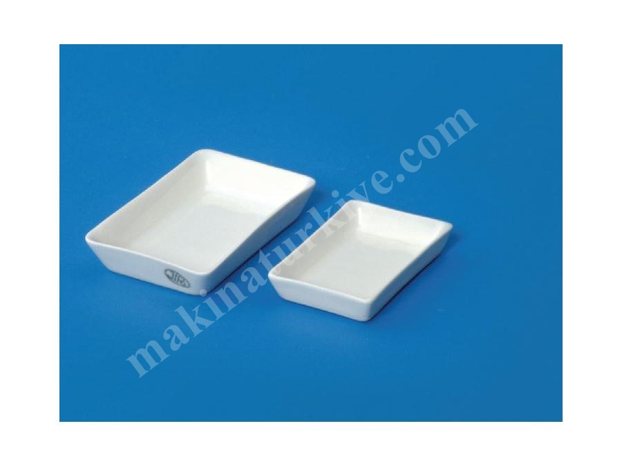 6 ~ 40 Ml Dikdörtgen Form İbiksiz Yakma Laboratuvar Porselen Kabı