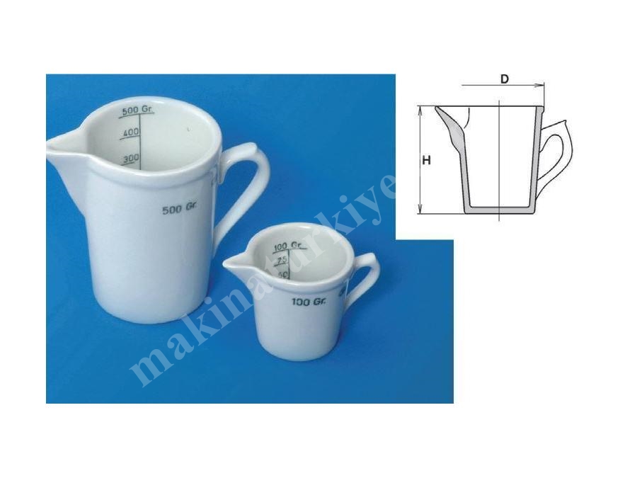 100 ~ 1000 Ml Kulplu İçi Taksimatlı Porselen Beher