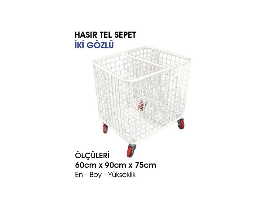 Çift Gözlü Hasır Tel Sepet - 28