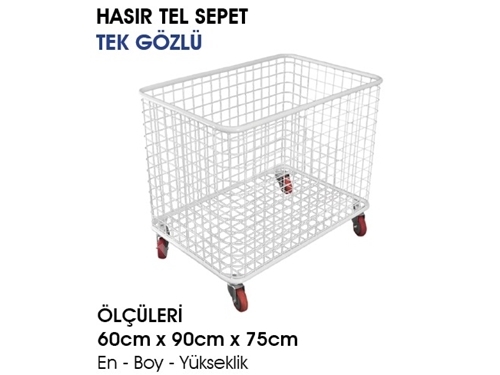 Tek Gözlü Hasır Tel Sepet - 27