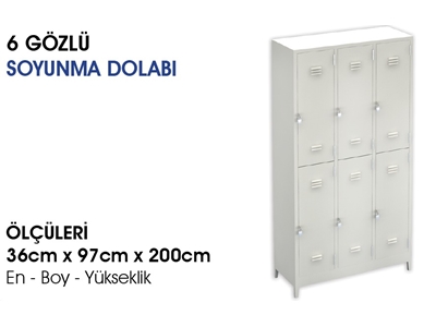 Soyunma Dolabı - 6 Gözlü - 64 - 0