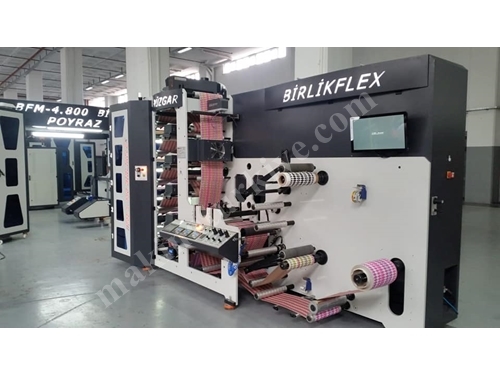 5 Renk (50 cm) Kule Tipi Etiket ve Flexo Baskı Makinası
