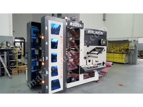 5 Renk (50 cm) Kule Tipi Etiket ve Flexo Baskı Makinası