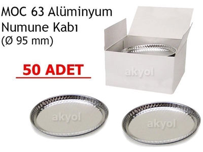 50 Adet 	Moc63 Nem Tayin Cihazının Alüminyum Numune Kabı - 1