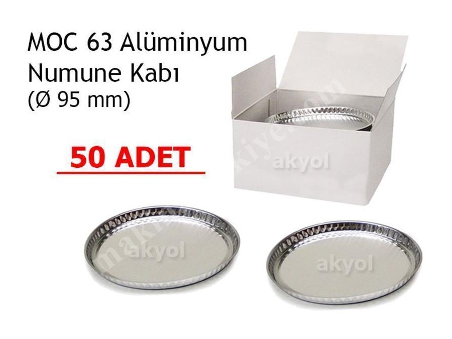 50 Adet 	Moc63 Nem Tayin Cihazının Alüminyum Numune Kabı