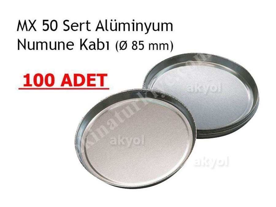 100 Adet Mx 50 Nem Tayin Cihazının Sert Alüminyum Numune Kabı