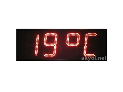 Dış Mekan Işıklı Nem, Saat, Derece Ölçer Termometre 15 Cm Yazı Yüksekliği - 0